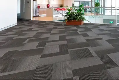 a carpeted floor in a building